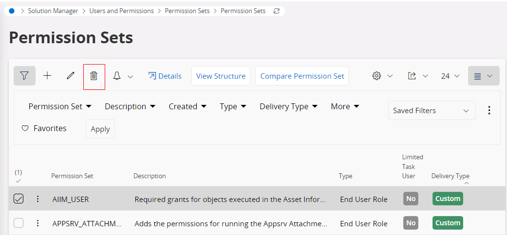 Delete Permission Sets