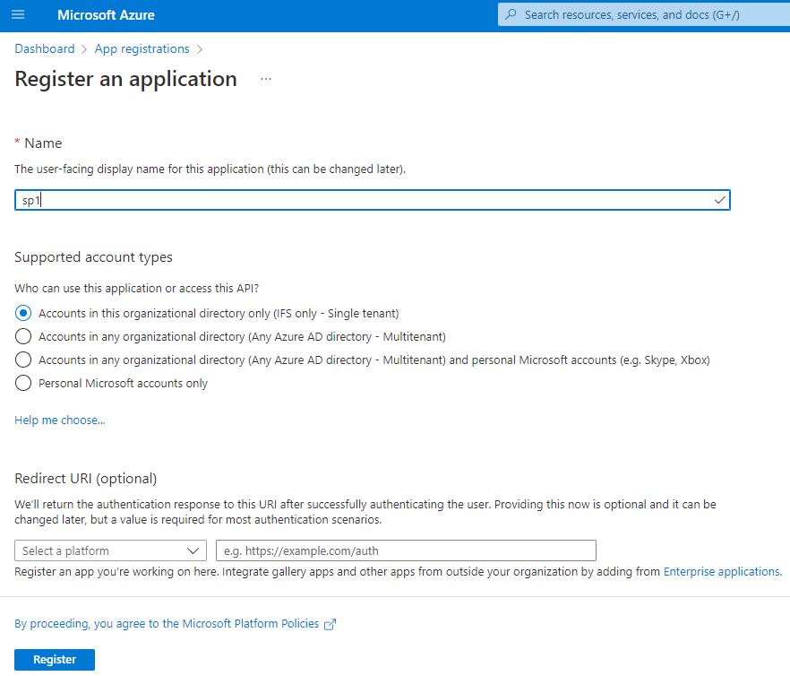 App Registration Form