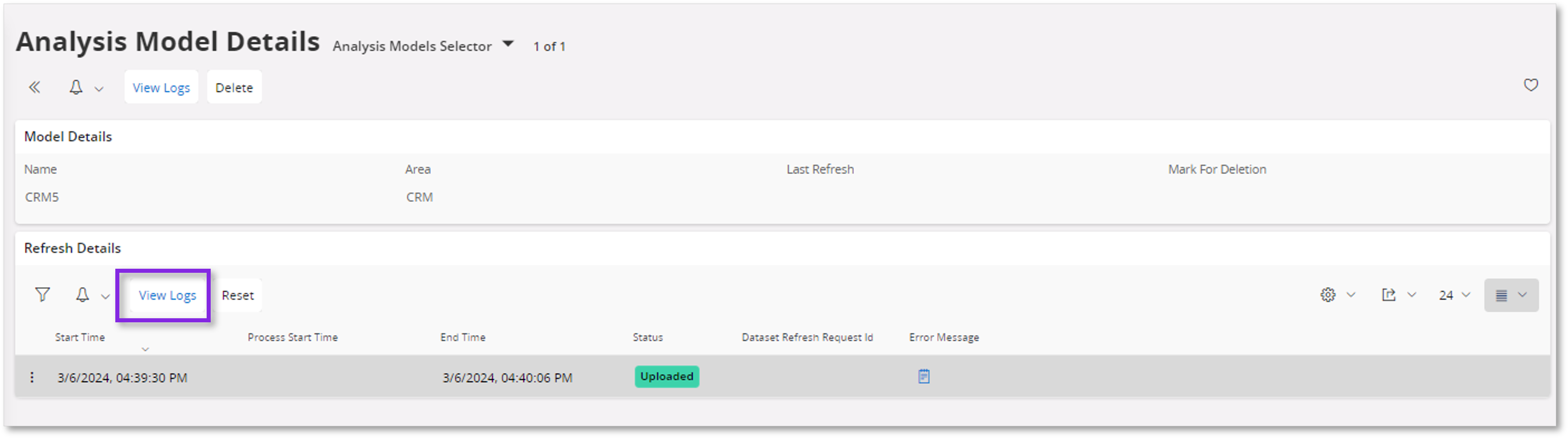 Viewlogsbutton_fromAMdetailspg