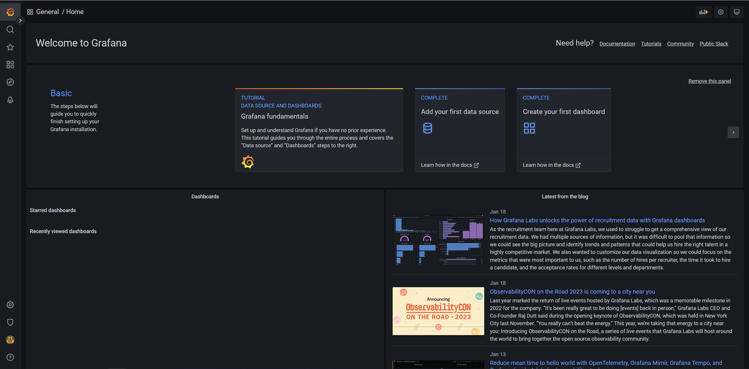 grafana home
