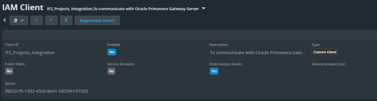 IAM Client Details